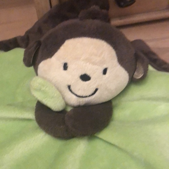 Carter’s Monkey Lovey Security Blanket Jungle Green Brown - Picture 2 of 9